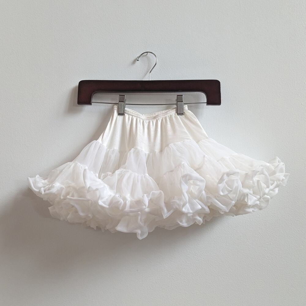 Vtg Pazazz 5/6 Girls White Lace Full Petti Skirt
